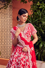 Load image into Gallery viewer, RED RAWSILK EMBELLISHED LEHENGA