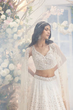 Load image into Gallery viewer, PEACH ORGANZA HAND EMBELLISHED LEHENGA