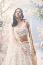 Load image into Gallery viewer, PEACH ORGANZA HAND EMBELLISHED LEHENGA