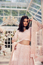 Load image into Gallery viewer, Pink organza heavily embellished lehenga