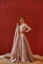 Load image into Gallery viewer, Blush pink dupion silk lehenga choli set