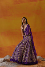 Load image into Gallery viewer, Purple georgette lehenga choli set