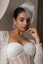 Load image into Gallery viewer, White embroidered lehenga set