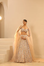 Load image into Gallery viewer, Nude embroidered lehenga set