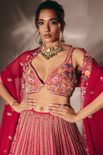 Load image into Gallery viewer, ROSE PINK BRIDAL LEHENGA SET