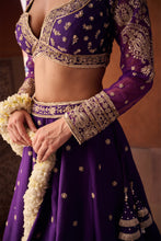 Load image into Gallery viewer, Purple Upada silk blouse, lehenga and georgette dupatta