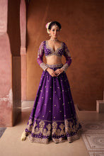 Load image into Gallery viewer, Purple Upada silk blouse, lehenga and georgette dupatta