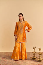 Load image into Gallery viewer, Nooren - Orange Kurta with Flared Palazzo and Dupatta