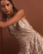 Load image into Gallery viewer, Champagne Sequin Sharara Set