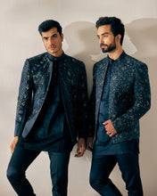 Load image into Gallery viewer, Blue Short jacket set