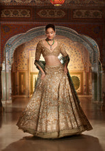 Load image into Gallery viewer, Champagne Zardozi Lehenga Set