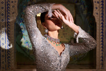 Load image into Gallery viewer, Silver Zardozi Lehenga Set