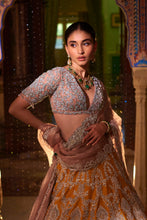Load image into Gallery viewer, Yellow Silver Zardozi Lehenga Set