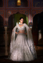Load image into Gallery viewer, Silver Zardozi Lehenga Set