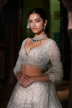 Load image into Gallery viewer, Silver Zardozi Lehenga Set