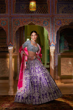 Load image into Gallery viewer, Multi-Coloured Silver Zardosi Lehenga Set