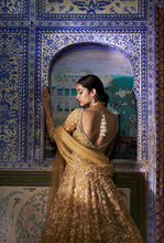 Load image into Gallery viewer, Gold Jacket Lehenga Set