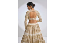 Load image into Gallery viewer, Ivory Multi-Tiered Lehenga Set