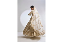 Load image into Gallery viewer, Ivory Multi-Tiered Lehenga Set