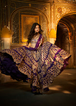 Load image into Gallery viewer, Purple Multi-Tiered Lehenga Set