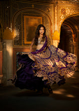 Load image into Gallery viewer, Purple Multi-Tiered Lehenga Set
