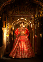 Load image into Gallery viewer, Red Gota Patti Lehenga Set