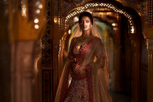 Load image into Gallery viewer, Cream Red Zardozi Lehenga Set