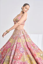 Load image into Gallery viewer, Multi-Coloured Floral Lehenga Set