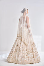 Load image into Gallery viewer, Cream Gold Floral Lehenga Set