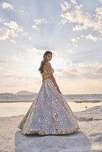 Load image into Gallery viewer, Cream Gold Mirror Work Lehenga Set