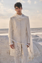 Load image into Gallery viewer, Off-White Mirror Work Sherwani Set