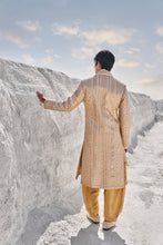 Load image into Gallery viewer, Two -Tone Beige Gota Patti Sherwani Set