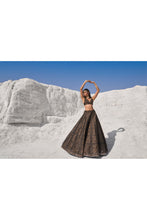 Load image into Gallery viewer, Black Cut Work Lehenga Set