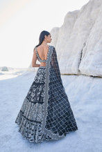 Load image into Gallery viewer, Black Multi-Tiered Lehenga Set