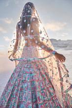 Load image into Gallery viewer, Pastel Multi-Coloured Mirror Work Lehenga Set