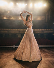 Load image into Gallery viewer, Rose Gold Pearl Lehenga Set