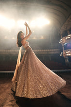 Load image into Gallery viewer, Rose Gold Pearl Lehenga Set