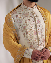 Load image into Gallery viewer, Ivory Ochre Sherwani Set