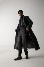 Load image into Gallery viewer, Black Long Overcoat Set