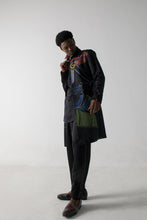 Load image into Gallery viewer, Black Handpainted Sleeveless Long Jacket Set