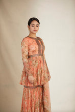 Load image into Gallery viewer, CORAL FLORAL PEPLUM SET