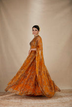 Load image into Gallery viewer, MUSTARD FLORAL LEHENGA SET