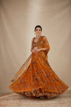 Load image into Gallery viewer, MUSTARD FLORAL LEHENGA SET