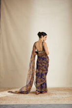 Load image into Gallery viewer, PURPLE FLORAL SAAREE SET