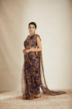 Load image into Gallery viewer, PURPLE FLORAL SAAREE SET