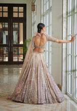 Load image into Gallery viewer, Gianna Pearl Muted Pink Shimmer Tulle Bridal Lehenga Set