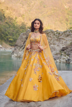 Load image into Gallery viewer, Carmine Organza Lehenga Set