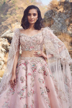 Load image into Gallery viewer, Pink Organza Lehenga Set