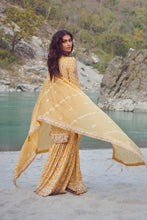 Load image into Gallery viewer, Yellow Chiffon Chikankari Kurta-Sharara Set