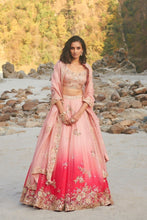Load image into Gallery viewer, Fuchsia Organza Lehenga Set